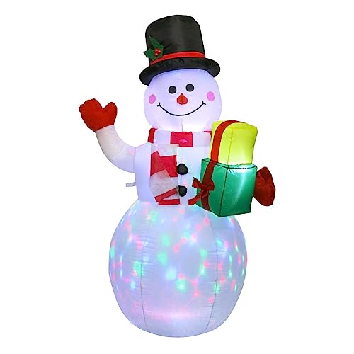 TITA-DONG Aufblasbarer Weihnachtsschneemann mit LED-Lichtern, Aufblasbarer Schneemann für Weihnachtsdekorationen Im Innen- und Außenbereich von TITA-DONG