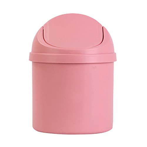 TITA-DONG Desktop-Mülleimer, PP-Arbeitsplatten-Mülleimer mit Intimem Deckel, Mini-Tisch-Mülleimer, Kompakter Wasserkorb für Zuhause, Küche, Schreibtisch, Schlafzimmer, Waschtisch, Wohnzimmer,(Rosa) von TITA-DONG