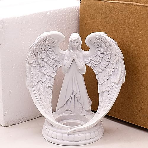 TITA-DONG Gebetsengel-Kerzenständer, Engelsflügel-Teelichthalter mit Ständer, Betender Engel-Kerzenhalter, Reinweiße Flügelengel-Gebetsstatue für Wohnzimmer, Esszimmer, Hochzeitsdekoration(5x5cm) TITA-DONG Gebetsengel-Kerzenständer, Engelsflügel-Teelichthalter mit Ständer, Betender Engel-Kerzenhalter, Reinweiße Flügelengel-Gebetsstatue für Wohnzimmer, Esszimmer, Hochzeitsdekoration(5x5cm) von TITA-DONG
