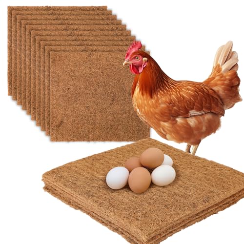 TITA-DONG Hühnernest-Unterlage, 33 X 33 cm, Waschbare Kunststoff-Hühnernistkasten-Einlage, Hühnernistkasten, Hühnernistkasten-Kunststoffmatte, Hühnerstall-Einstreu, Matte,(10 Stück) von TITA-DONG