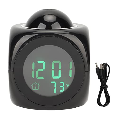 TITA-DONG Projektionsuhr, Mini-Sprach-Timing-Digitaluhr-Projektor, LED-Display, Projektionswecker mit USB-Kabel, Digitale LCD-Wand-Projektionswecker-Temperaturanzeige für Nachttisch, Büro von TITA-DONG