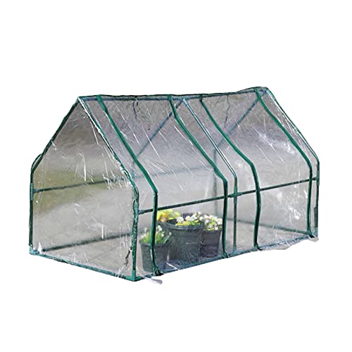 TITA-DONG Transparentes Tragbares Mini-Gartengewächshaus, Transparente PVC-Wärmehausabdeckung für Den Außenbereich, Stützständer Nicht im Lieferumfang enthalten(180 * 90 * 90CM) von TITA-DONG