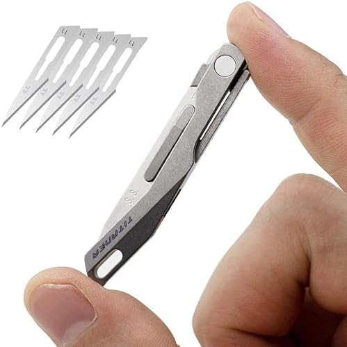 TITANER Klappmesser Titan EDC Pocket Skalpell Messer Micro Universalmesser mit austauschbarer Klinge (Lingxi-1.0) von TITANER