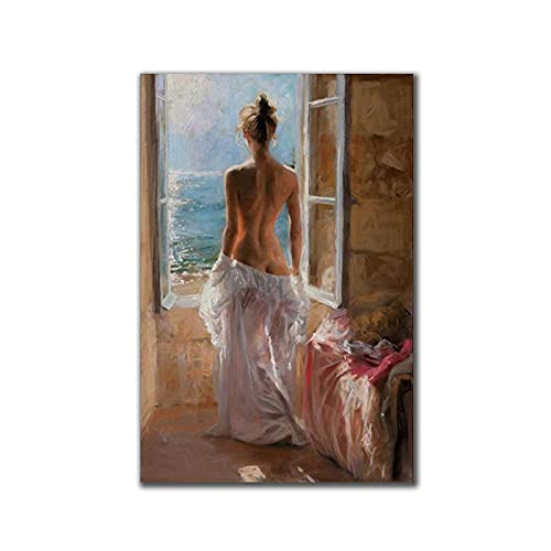 Abstrakte Kunst Große Frau Leinwand Malerei Poster und Drucke Cuadros Wandkunst Bilder für Wohnzimmer Home Wanddekoration 50x70cm (20x28in) Rahmenlos von TITINGLUCK