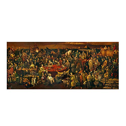Berühmte Kunstwerke, die die Göttliche Komödie mit Dante-Malerei auf Leinwand diskutieren, Poster und Druck Home Wall Art Decor Bilder 70x145cm (27.6x57,1in) Rahmenlos von TITINGLUCK