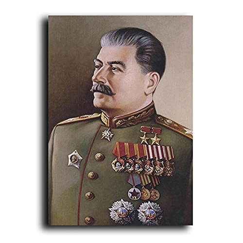 Joseph Stalin Portrait Leinwand Gemälde Poster und Drucke Quadros Wandkunst Bilder für Wohnzimmer Heimdekoration 70x90cm (28x35in) Rahmenlos von TITINGLUCK