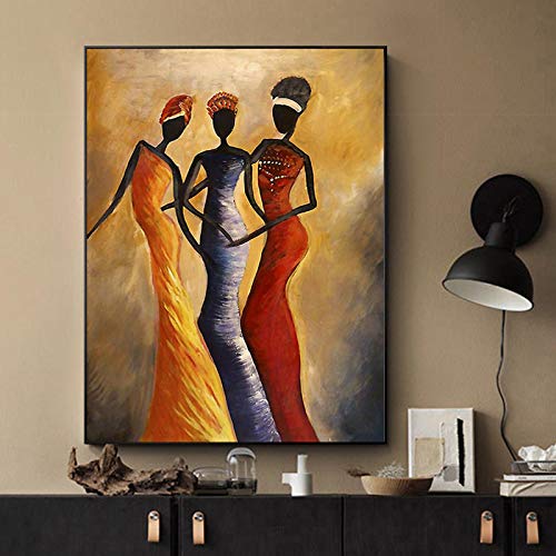 Leinwandgemälde, skandinavische Frau, Hochformat, Kuadros-Poster, Wandkunst, für Wohnzimmer, Heimdekoration, 70 x 100 cm, rahmenlos von TITINGLUCK