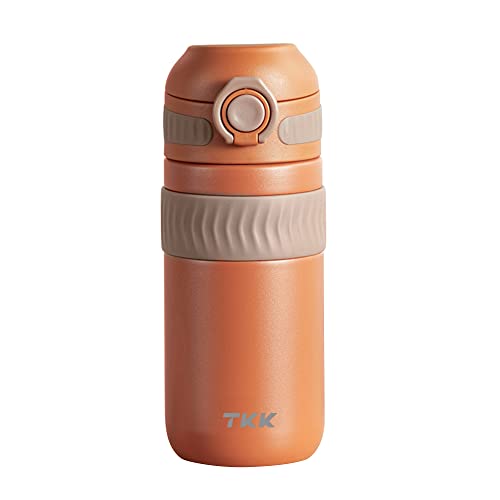 TKK Thermobecher 450ml Rötlich braun Kaffeebecher aus Edelstahl doppelwandig isoliert, auslaufsicher - Coffee to go Becher für Kaffee & Tee von TITIROBA