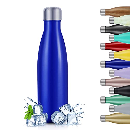 TITIROBA Stainless Steel Water Bottle, 500 ml, Vacuum Insulated, Leak-Proof Thermos Flask, Insulated Flask, BPA-Free, 24 Hours Cold and 12 Hours Hot Glossy Ocean Blue von TITIROBA