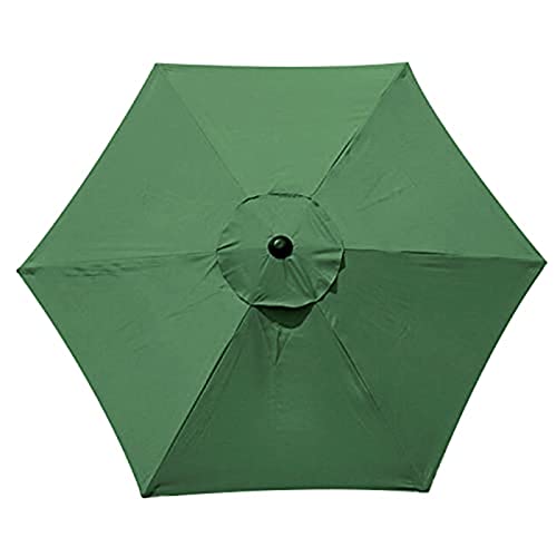 TIUTIU 6 Rippen Sonnenschirm Ersatz Baldachin Abdeckung Outdoor Markt Tisch Schirm Schirm Baldachin Anti-Ultraviolett Regenschirm Ersatz Stoff, 2m/2,7m/3m (2.7M / 8.9Ft,Green) von TIUTIU