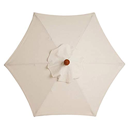 TIUTIU 6 Rippen Sonnenschirm Ersatz Baldachin Abdeckung Outdoor Markt Tisch Schirm Schirm Baldachin Anti-Ultraviolett Regenschirm Ersatz Stoff, 2m/2,7m/3m (2M / 6.6Ft,Beige) von TIUTIU