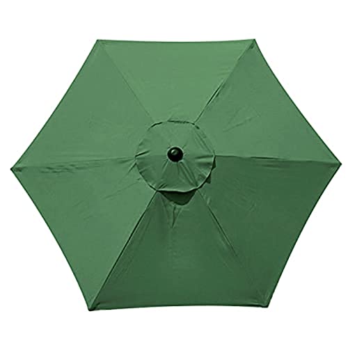 TIUTIU 6 Rippen Sonnenschirm Ersatz Baldachin Abdeckung Outdoor Markt Tisch Schirm Schirm Baldachin Anti-Ultraviolett Regenschirm Ersatz Stoff, 2m/2,7m/3m (2M / 6.6Ft,Green) von TIUTIU