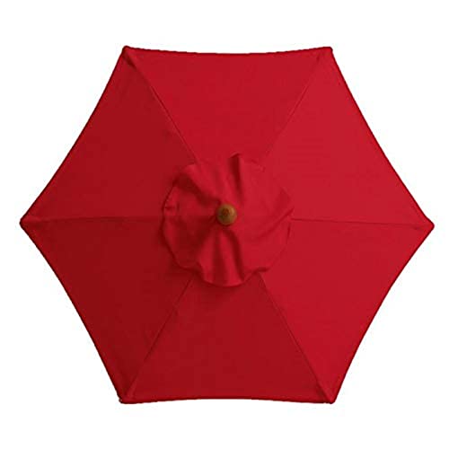 TIUTIU 6 Rippen Sonnenschirm Ersatz Baldachin Abdeckung Outdoor Markt Tisch Schirm Schirm Baldachin Anti-Ultraviolett Regenschirm Ersatz Stoff, 2m/2,7m/3m (3M / 9.8Ft,Red) von TIUTIU