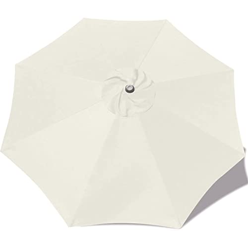 TIUTIU 8 Rippen Sonnenschirm Ersatz Baldachin Abdeckung Outdoor Markt Tisch Schirm Schirm Baldachin Anti-Ultraviolett Regenschirm Ersatz Stoff, 2,7m/3m (2.7M / 8.9Ft,Beige) von TIUTIU