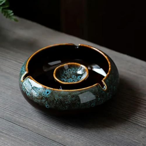 TIVAS Keramik Aschenbecher Tablett Coffee Shop Desktop Kreative Ornamente Wohnzimmer TV Schrank Aschenbecher mit Deckel Home Dekoration von TIVAS