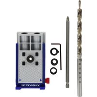 8-teiliges Set "Unsichtbare Montage", mit 15°-Winkelführung, Ø9,5x200mm Stufenbohrer, Pz2 Lg 150mm Schraubenbit - Tivoly von TIVOLY