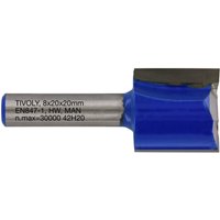 Gerader Nutfräser • Ø20 mm • 2 Hartmetallklingen • Ø8-mm-Schaft • Für die Holzbearbeitung - Tivoly von TIVOLY