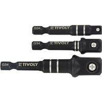 Satz mit 3 hexa 6,35 mm IMPACT-Adaptern für 1/2 Zoll, 3/8 Zoll und 1/4 Zoll Innenvierkant-Steckschlüsseleinsätze - Tivoly Satz mit 3 hexa 6,35 mm IMPACT-Adaptern für 1/2 Zoll, 3/8 Zoll und 1/4 Zoll Innenvierkant-Steckschlüsseleinsätze - Tivoly von TIVOLY