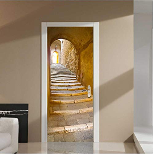 TIWZHHQ Türaufkleber Selbstklebend 3D 77x200cm Treppe Tapeten Türtapete TürPoster Türfolie Klebefolie von Trendwände Abnehmbar Fototapete Wohnzimmer Schlafzimmer Haus Dekoration von TIWZHHQ