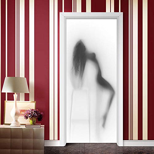 TIWZHHQ Türtapete Selbstklebend 90x200cm Frau DIY Türposter 3D PVC Wasserdicht Türaufkleber -Türfolie Türsticker Wandbild Innentür Fototapete Abnehmbar Tür Kunst Dekoration von TIWZHHQ