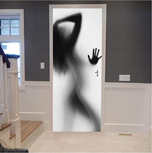 TIWZHHQ Türtapete selbstklebend 3D Badezimmerfrau90x200cm Türposter - Abnehmbar Fototapete Türfolie Poster Tapete Türaufkleber für Tür, Wohnzimmer, Schlafzimmer, Küche und Bad von TIWZHHQ