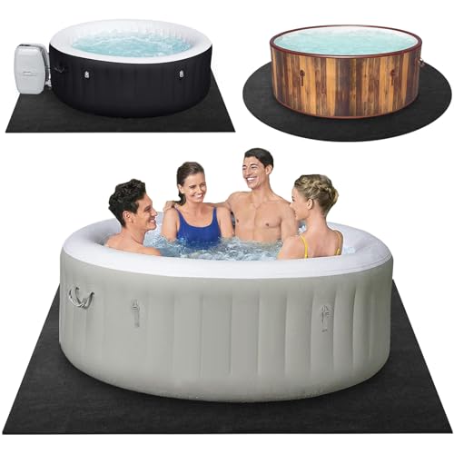 100 x 100 Zoll Whirlpool-Matte, oberirdische Pool-Schutzmatte, saugfähige Whirlpool-Bodenschutzmatte, für den Innen- und Außenbereich, tragbarer Spa-Pool-Bodenschutz zum Schutz des Whirlpools vor von TIXANF