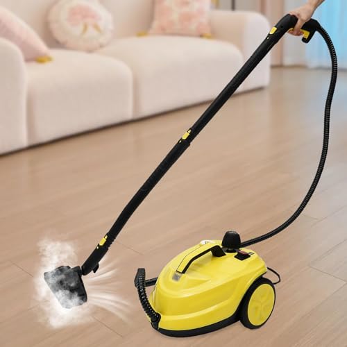 Dampfsauger Polster Dampfreiniger Boden, Nasssauger Steam Cleaner Sprühextraktionsgerät für Auto, Fliesen, Sofa, Teppiche, Fenster, Glas und Vorhänge, mit 1x Tankfüllung(1,8L) & Zubehörsätze von TIXBYGO