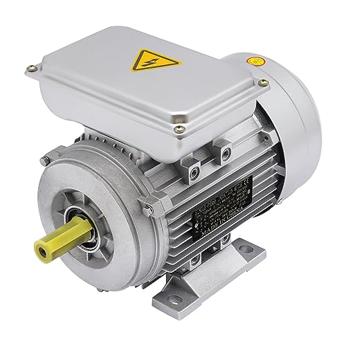 Elektromotor 240V 750W Asynchronmotor 1 Phase mit Anlaufkondensator aus Aluminium, für den Antrieb von Geräten und Maschinen, die unter Vollast Arbeiten, 1380RPM, Wellendurchmesser 19mm von TIXBYGO