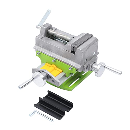 Maschinenschraubstock Kreuzschlitten-Bohrmaschinen-Schraubstock, 3" 2-Wege X- Y-Verbundschraubstock Tischschraubstock Kreuzschlitten-Bohrmaschinenschraubstock für Holz- und Metallbearbeitung von TIXBYGO