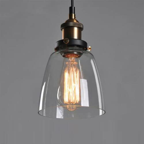 Retro Glasschirm Industrie Glas Hängeleuchte Vintage Pendelleuchte Black Loft Deckenlampe Wohnkultur von TIXBYGO