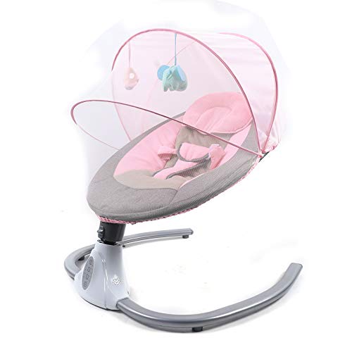 Rosa Elektrische Babywippe Babyschaukel Bluetooth USB Bouncer Schaukelstuhl Cradle Rocker Seat Hüpfburg Mit Musik&Spielzeug von TIXBYGO