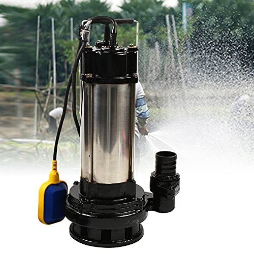 Schmutzwasserpumpe Tauchpumpe Schmutzwasser 1500W Fäkalienpumpe Tauchpumpe Zisterne Schlammpumpe Zisternenpumpe Edelstahl Schmutzwasserpumpe Flachsaugende Schmutzwasserpumpe, 36000 L/H Fördervolumen von TIXBYGO