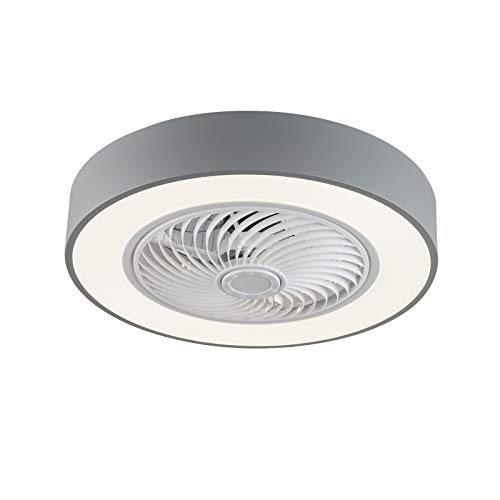 TIXBYGO Deckenventilator mit LED-Licht Deckenventilator mit Fernbedienung Semi Flush Mount Beleuchtung Deckenventilatoren Deckenleuchten 22 Zoll Grau von TIXBYGO