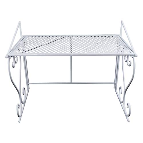 TIXBYGO Metall Mikrowelle Regal Küchenregal Mikrowellenhalter 2 Ebenen Mikrowellenhalter Rack Organizer für Küchenutensilien Größe: 55 x 36 x 46 cm (Weiß) von TIXBYGO