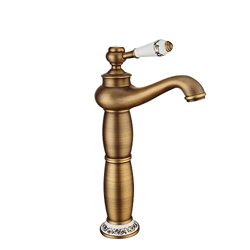 Wasserhahn Waschbecken armatur Antik, Einhebel Waschtisch Mischbatterie Armatur Mischbatterie,Einhebelmischer für Küchenspüle,3/8 "Standardanschluss waschbecken für Bad und Küche Bronze von TIXBYGO