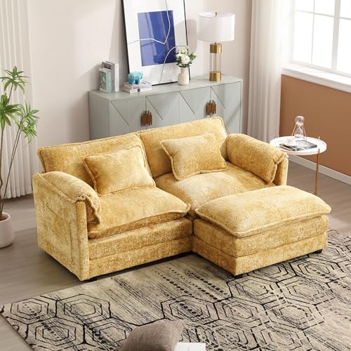 TIZZ 2-Sitzer-Sofa Modernes Minimalistisches mit Fußstütze Chenille-Stoff mit seitlichen Ablagefächern und Kissen bequem geräumig geeignet für Wohn-/Schlafzimmer TIZZ 2-Sitzer-Sofa Modernes Minimalistisches mit Fußstütze Chenille-Stoff mit seitlichen Ablagefächern und Kissen bequem geräumig geeignet für Wohn-/Schlafzimmer von TIZZ