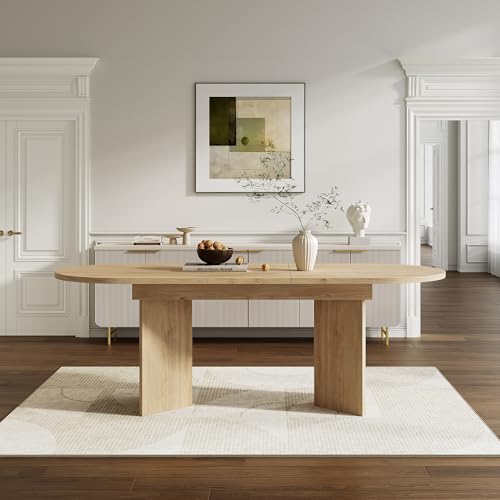 TIZZ Ausziehbarer Esstisch 120/160 * 80 cm geeignet für 4–6 Personen Esstisch mit abgerundeten Ecken verdickte Tischplatte einfacher Stil Eichenfarbe TIZZ Ausziehbarer Esstisch 120/160 * 80 cm geeignet für 4–6 Personen Esstisch mit abgerundeten Ecken verdickte Tischplatte einfacher Stil Eichenfarbe von TIZZ