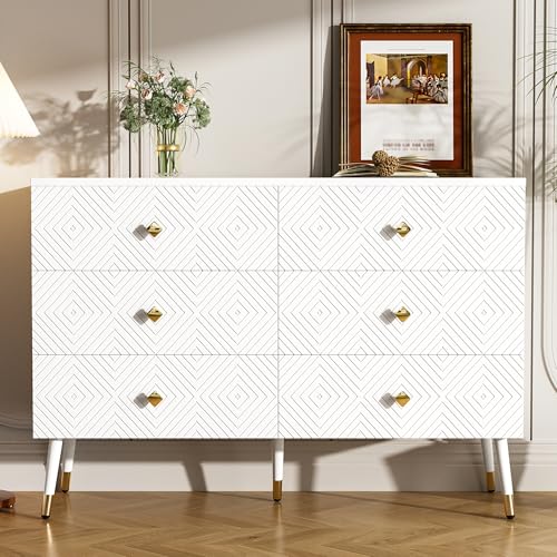 TIZZ Moderner 6-Schubladen-Kommode – 120x40x80cm – Perfekt für Schlafzimmer & Wohnzimmer von TIZZ