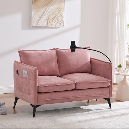 TIZZ Modernes Doppelsofa Kleines Stoffsofa Sessel mit Lagerung Seitentasche + einstellbare Handy-Halter Geeignet für Wohnzimmer/Schlafzimmer/Balkon TIZZ Modernes Doppelsofa Kleines Stoffsofa Sessel mit Lagerung Seitentasche + einstellbare Handy-Halter Geeignet für Wohnzimmer/Schlafzimmer/Balkon von TIZZ