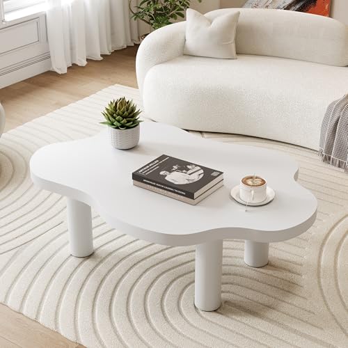 TIZZ Wolken-Couchtisch 80x80 cm weißer Couchtisch für das Wohnzimmer unregelmäßiger Cartoon-Couchtisch für den Innenbereich moderner dreibeiniger Beistelltisch TIZZ Wolken-Couchtisch 80x80 cm weißer Couchtisch für das Wohnzimmer unregelmäßiger Cartoon-Couchtisch für den Innenbereich moderner dreibeiniger Beistelltisch von TIZZ
