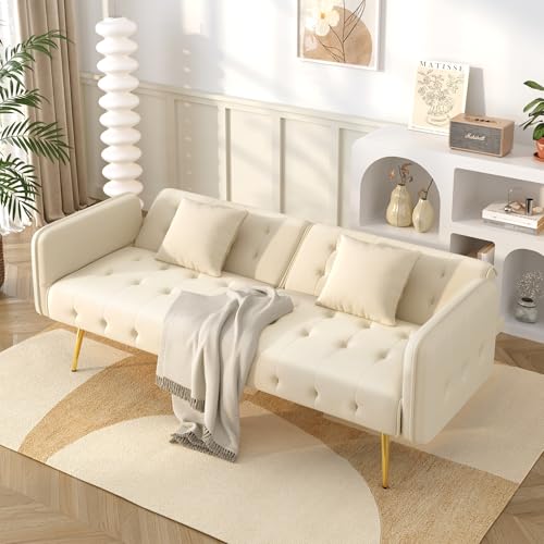 TIZZ Zweisitzer-Multifunktions-Sofabett mit Bettfunktion, Verstellbarer Rückenlehne + mehrstelligen Armlehnen. Modernes Faltsofabett für Wohnzimmer - Veloursbezug. Großzügiger Schlafbereich TIZZ Zweisitzer-Multifunktions-Sofabett mit Bettfunktion, Verstellbarer Rückenlehne + mehrstelligen Armlehnen. Modernes Faltsofabett für Wohnzimmer - Veloursbezug. Großzügiger Schlafbereich von TIZZ
