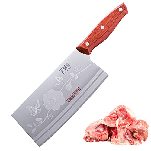 TJ POP Hackmesser Chinesisches Kochmesser Professionelles 18.8cm, Scharfer Küchenmesser mit Full Tang Entwurf, X39Cr13 Stahlklingestärke 2,5 mm, 2-in-1, TJ SEGA Serie TC1707 für Küche und Restaurant TJ POP Hackmesser Chinesisches Kochmesser Professionelles 18.8cm, Scharfer Küchenmesser mit Full Tang Entwurf, X39Cr13 Stahlklingestärke 2,5 mm, 2-in-1, TJ SEGA Serie TC1707 für Küche und Restaurant von TJ POP