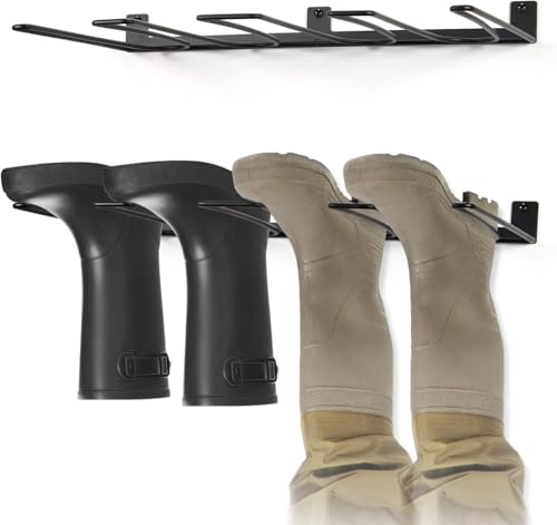 Stiefelhalter, Schuhregal Metall Wandhalterung, Wader Hangers 4 Paar Kofferraumregal Garage Boot Aufbewahrung Cowboystiefel, Schuhregal für Stiefel für den Eingangsbereich von TJ.MOREE
