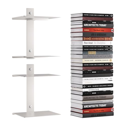Unsichtbares Bücherregal für Wand, Bücherregal Wand,Eckregal hängend,Schwebende Regale, schwebendes bücherregal Wandmontage, Moderne Buchablage, Buchaufbewahrung,Lagerregal von TJ.MOREE