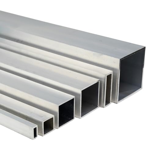 TJ Aluminium Vierkantrohr I 40 x 40 x 2 mm Länge 2000 mm I EN-AW-6060 Vierkant Alurohr I unbehandeltes Quadratrohr I Hohlprofil aus Aluminium I korrosionsbeständiges & witterungsbeständiges Alurohr von TJ