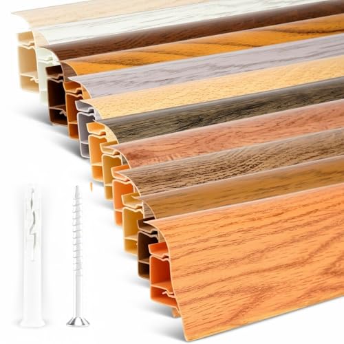 TJ Sockelleisten Nussbaum hell I Länge 10 m I PVC Bodenleisten mit integriertem Kabelkanal I langlebige Fußleisten aus robustem Kunststoff in modernem Holzdesign I einfache Montage TJ Sockelleisten Nussbaum hell I Länge 10 m I PVC Bodenleisten mit integriertem Kabelkanal I langlebige Fußleisten aus robustem Kunststoff in modernem Holzdesign I einfache Montage von TJ