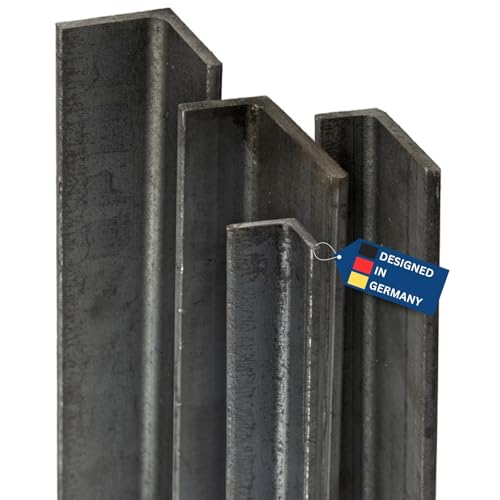 TJ Winkelstahl S235 Stahl I 100 x 75 x 7 mm Länge 1500 mm I ST37 Standard Winkelprofil I Winkelleiste schwarz gewalzt I für Bauwesen, Maschinenbau, Landwirtschaft, Automobilindustrie uvm von TJ