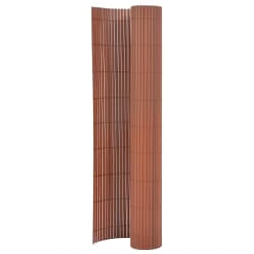 TJROO Doppelseitiger Gartenzaun aus PVC, 110 x 500 cm, braun, wetterfest, leicht, flexibel, zur Trennung von Gartenbereichen durch Sträucher, Gemüse oder Blumen von TJROO