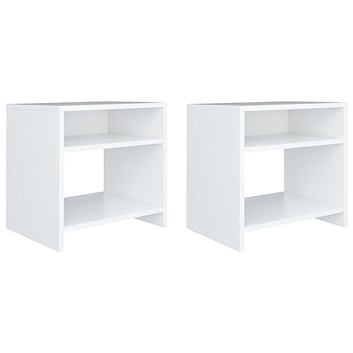 TJROO Nachttische Nachttisch Schrank Aufbewahrungsbox 2 Stück Couchtisch Möbel für Wohnzimmer Schlafzimmer oder Büro Wohnkultur Klassisches Design Weiß 40x30x40cm TJROO Nachttische Nachttisch Schrank Aufbewahrungsbox 2 Stück Couchtisch Möbel für Wohnzimmer Schlafzimmer oder Büro Wohnkultur Klassisches Design Weiß 40x30x40cm von TJROO
