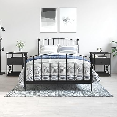TJROO Nachttische Schrank Aufbewahrungsbox Nachttisch 2 Stück Wohnkultur Couchtisch Möbel für Wohnzimmer Schlafzimmer oder Büro Klassisches Design Schwarz 40x42x55cm TJROO Nachttische Schrank Aufbewahrungsbox Nachttisch 2 Stück Wohnkultur Couchtisch Möbel für Wohnzimmer Schlafzimmer oder Büro Klassisches Design Schwarz 40x42x55cm von TJROO